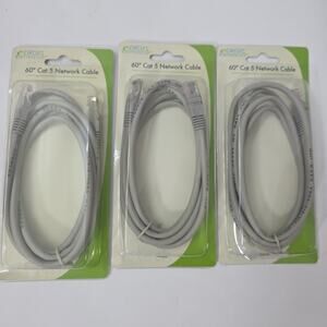 Lot Of 3 (5ft) Cat5 UTP Ethernet Network Patch Cord Cables RJ45 New